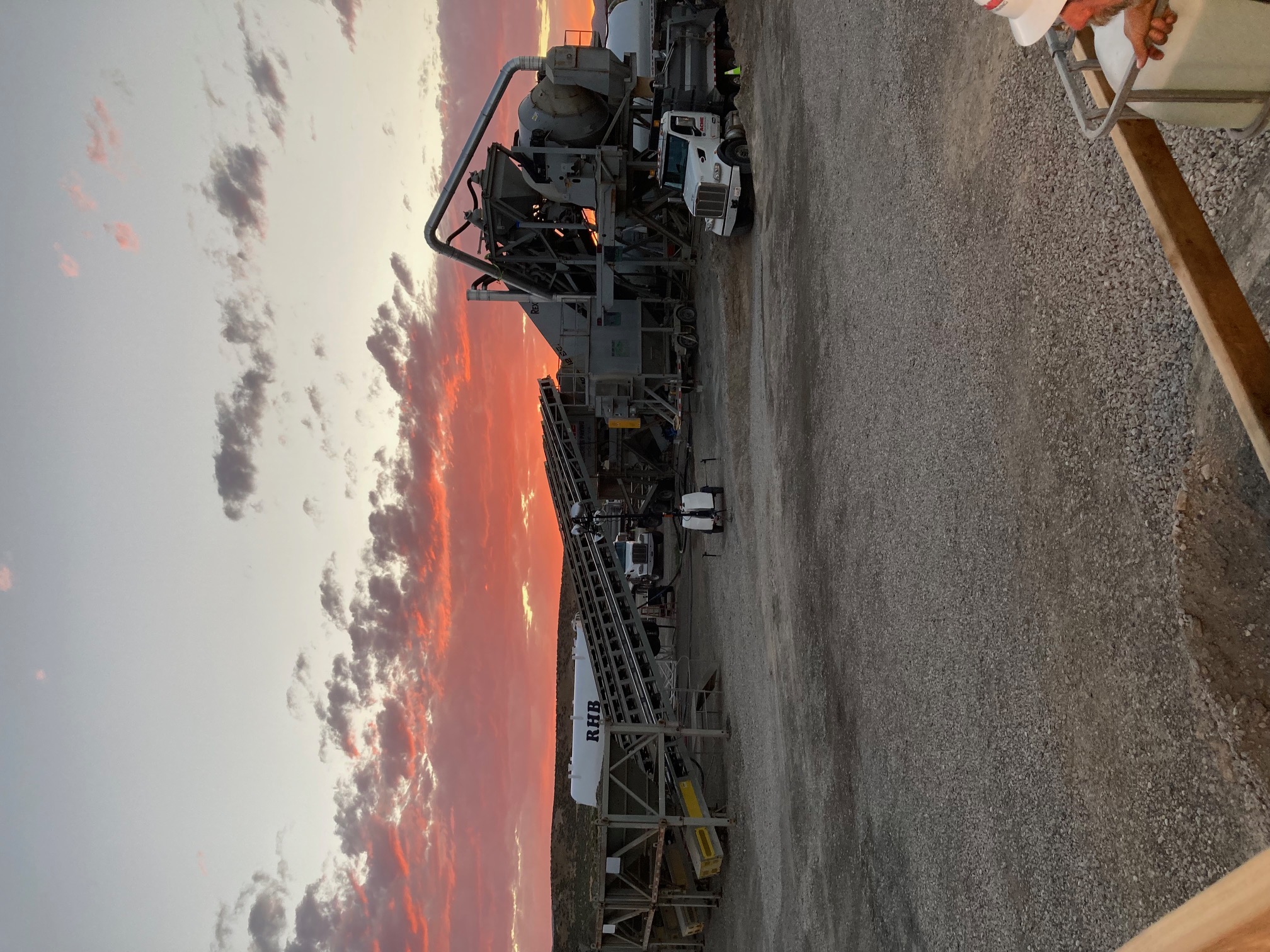 Concrete batch plant set up along Interstate 80, summer 2023