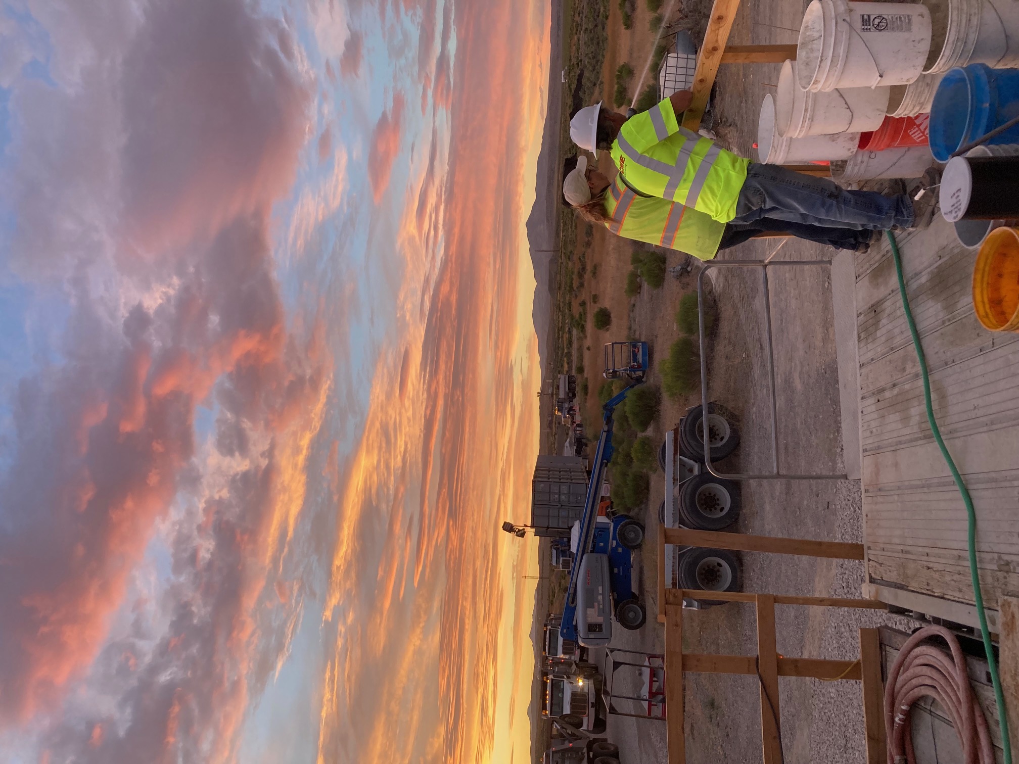 Arial view of concrete paving on Interstate 80, summer 2023