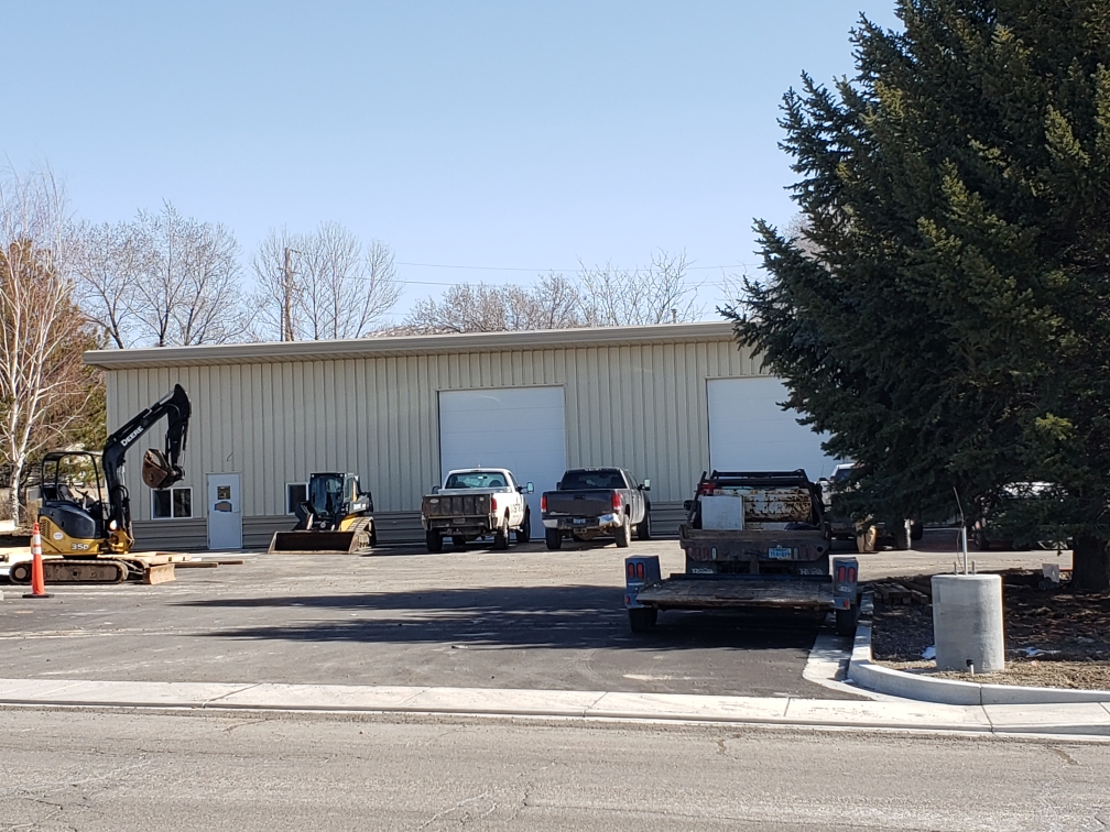 Commercial unit building nearing completion.