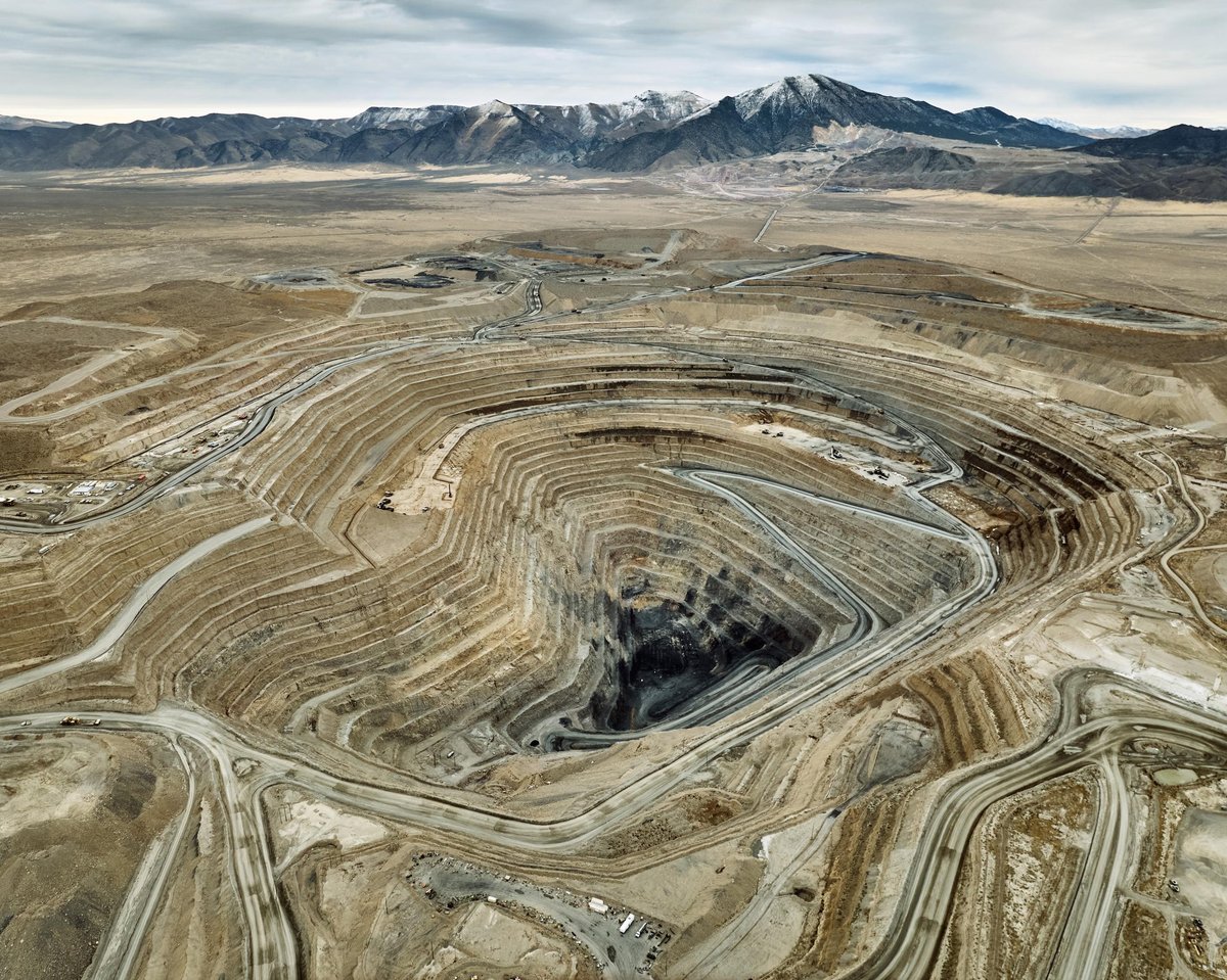 Aerial view of an open-pit mine